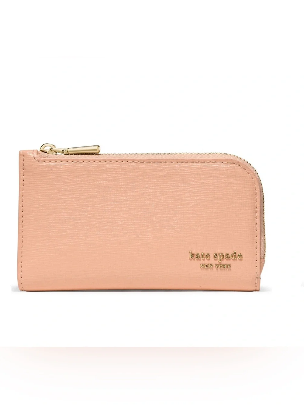 New Kate Spade Light Cantaloupe Melon Peach Lrg Saffiano Leather Cont Wallet